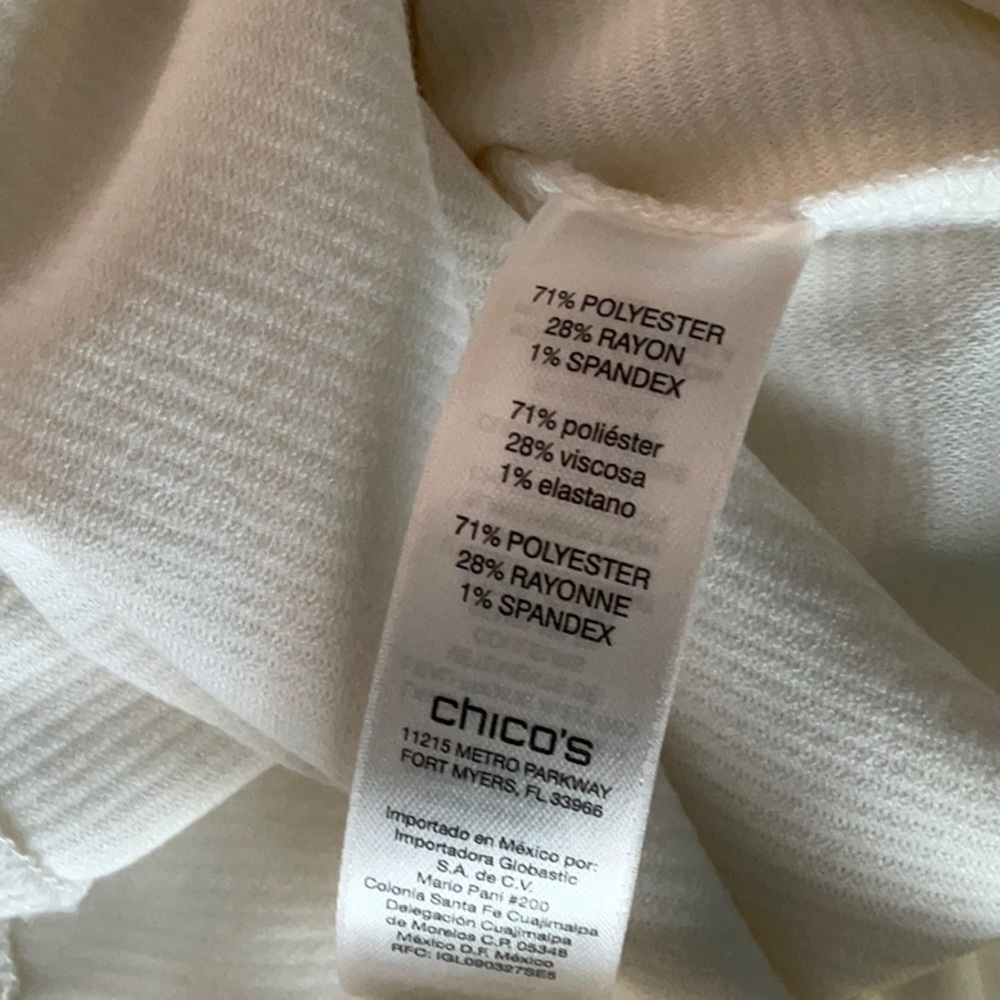 ZENERGY White Quarter Zip Tunic w/Tyra Cold Shoulder Sleeves Size 3 (Size 16) - Picture 9 of 9